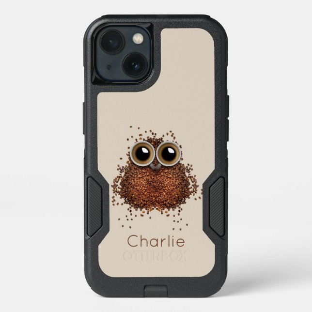 Coffee Owl custom name phone cases (Back)