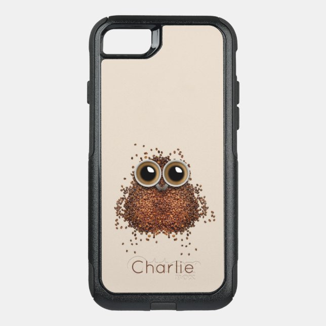 Coffee Owl custom name phone cases (Back)