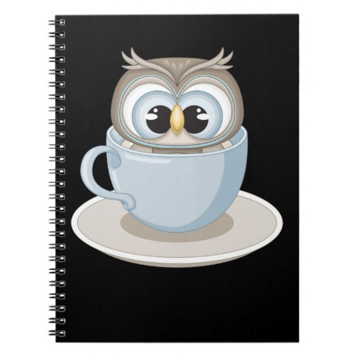 Coffee Owl Cute Bird Notebook