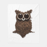 Coffee Owl Fleece Blanket