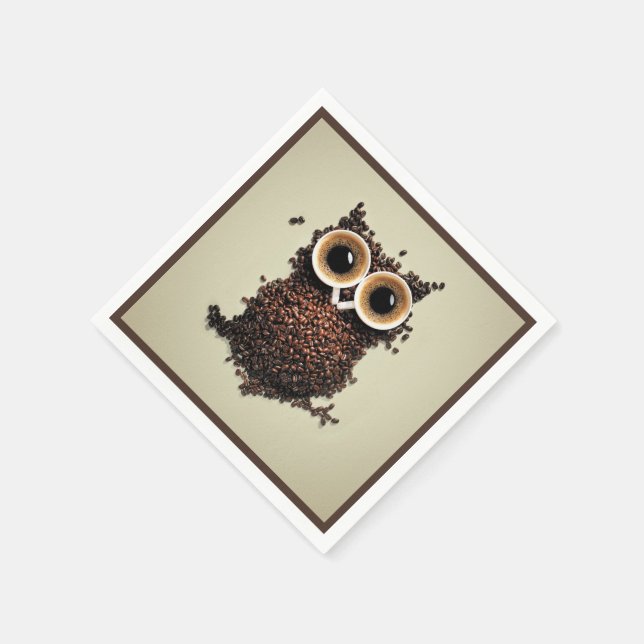 Coffee Owl Napkins (Corner)