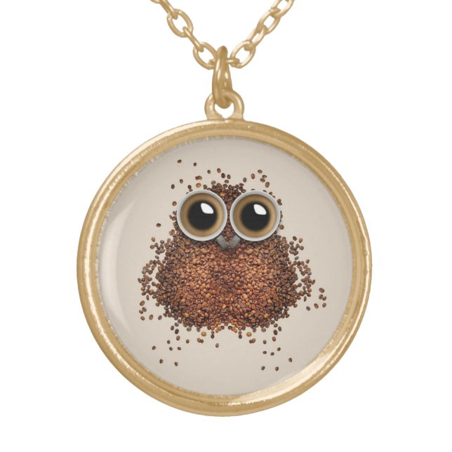 Coffee Owl necklace (Front)
