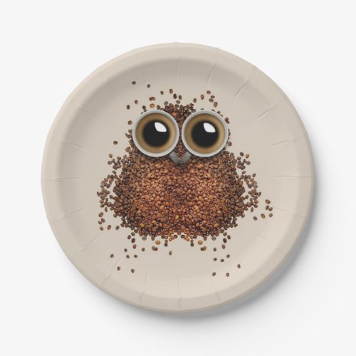 Coffee Owl paper plates