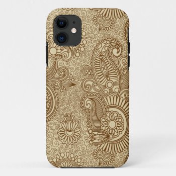 Coffee Paisley Doodle Patterns Iphone 5 Case by caseplus at Zazzle