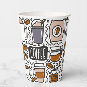 Coffee Paper Cups, Cafe Latte Espresso Party Cups
