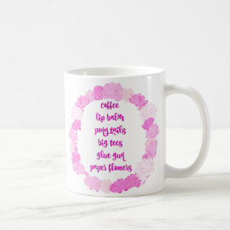 Coffee, paper flowers coffee mug
