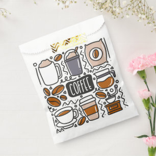 Coffee Party Gift Bag, Cafe Latte Espresso Favor Bag