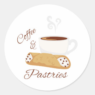 Coffee & Pastries Classic Round Sticker