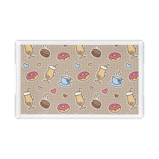 Coffee pattern acrylic tray (Front)
