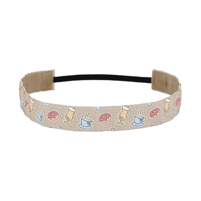 Coffee pattern athletic headband (Front)
