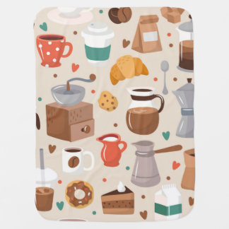 Coffee pattern baby blanket