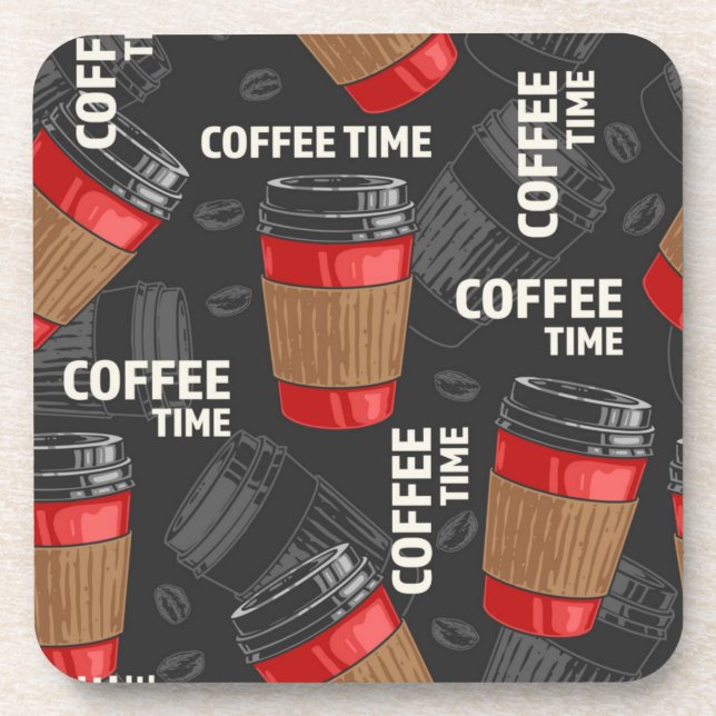 Coffee pattern beverage coaster (Front)