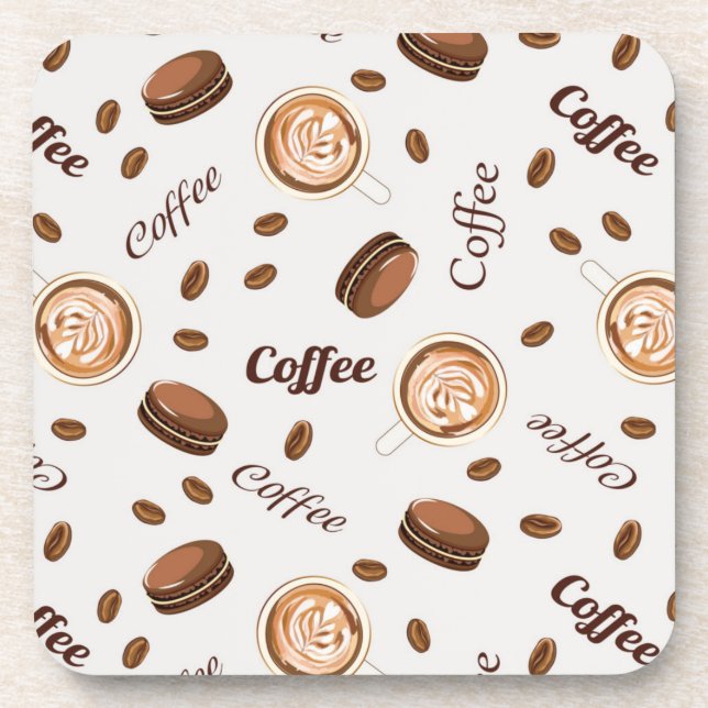 Coffee pattern beverage coaster (Front)