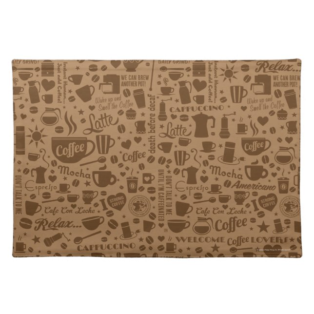Coffee Pattern Cloth Placemat (Front)