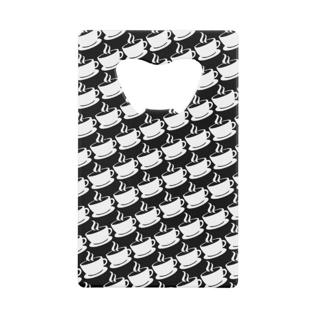 Coffee Pattern Credit Card Bottle Opener (Front)