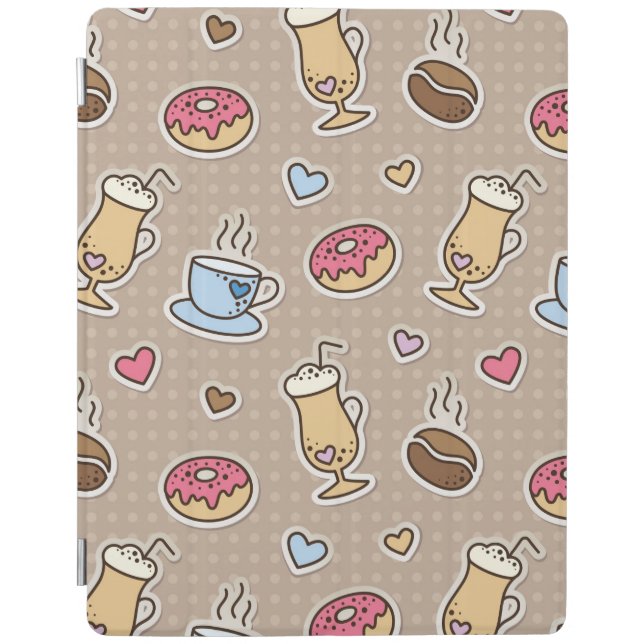 Coffee pattern iPad smart cover (Front)