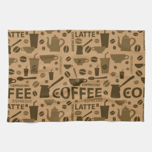 Coffee pattern kitchen towel