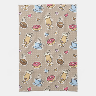Coffee pattern kitchen towel