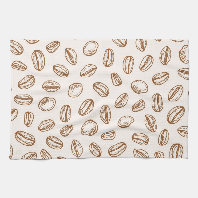Coffee pattern kitchen towel (Horizontal)