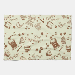 Coffee pattern kitchen towel
