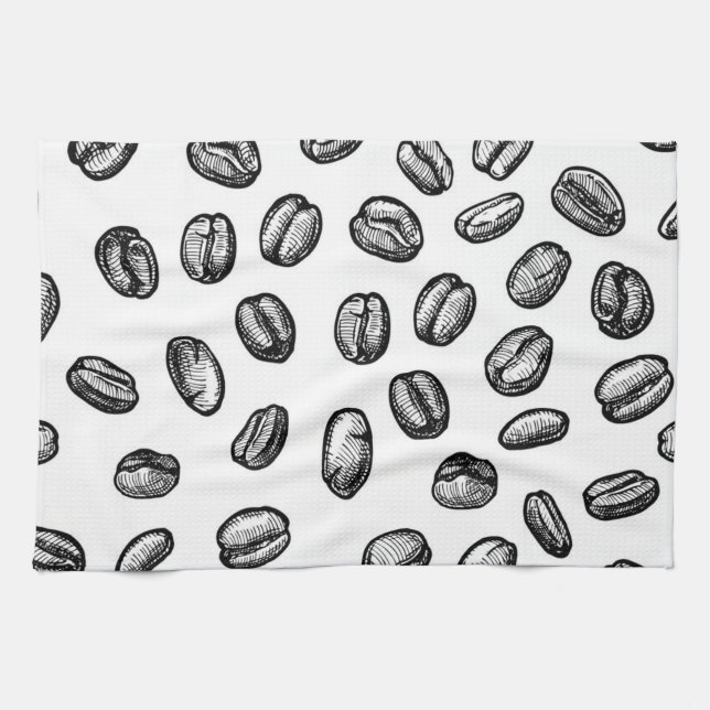 Coffee pattern kitchen towel (Horizontal)