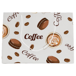 Coffee pattern large gift bag