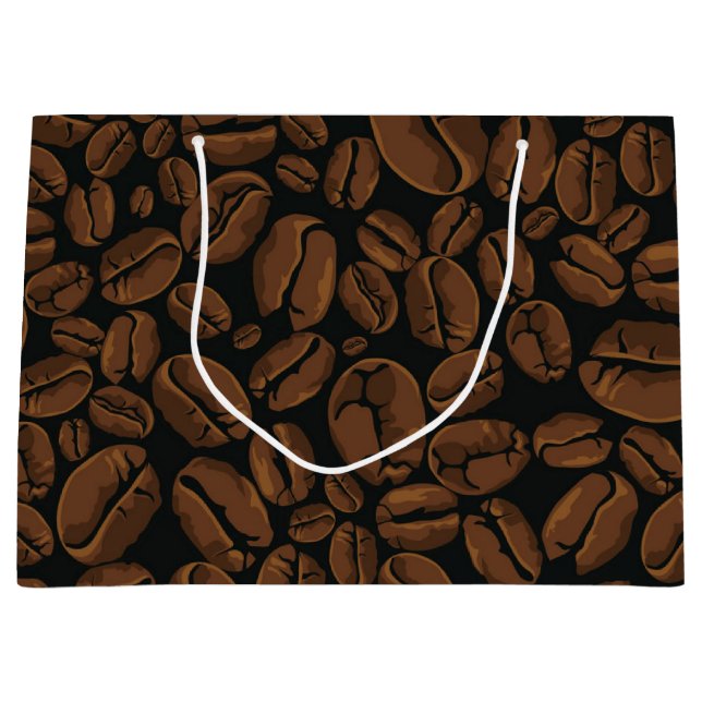 Coffee pattern large gift bag (Front)