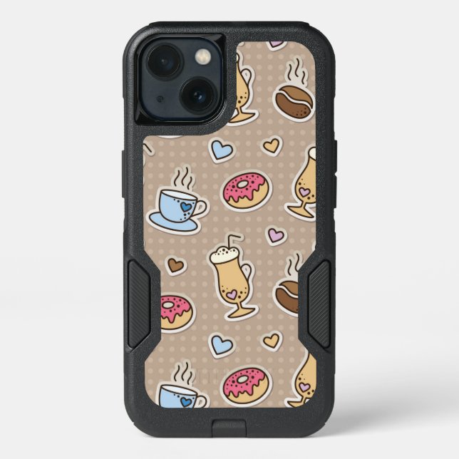 Coffee pattern otterbox iPhone case (Back)