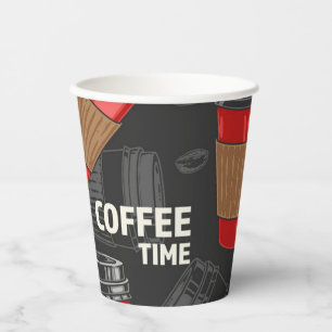 Coffee pattern paper cups