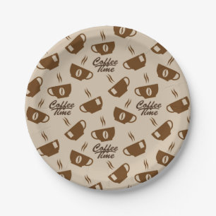 Coffee pattern paper plates