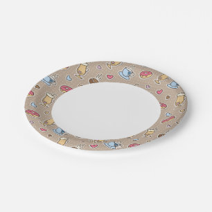 Coffee pattern paper plates