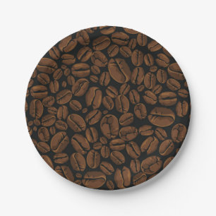 Coffee pattern paper plates