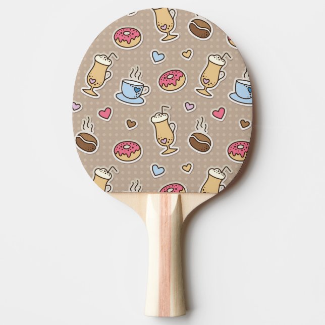 Coffee pattern Ping-Pong paddle (Front)