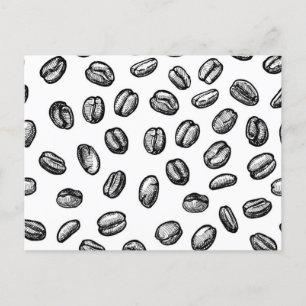 Coffee pattern postcard