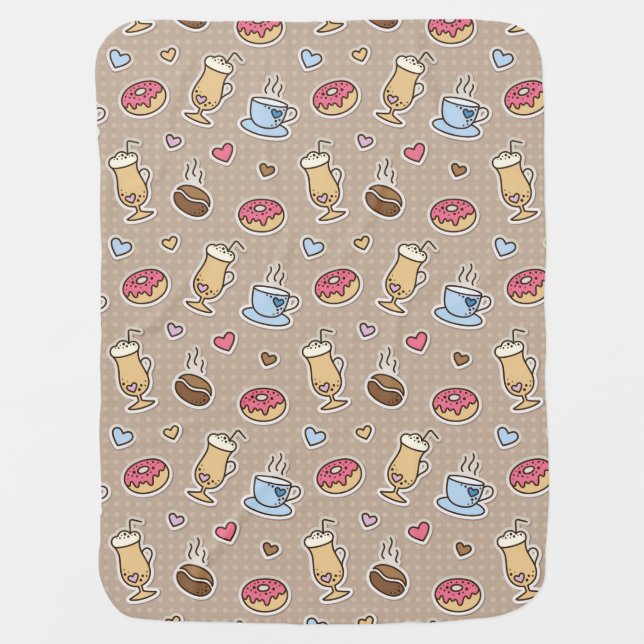 Coffee pattern receiving blanket (Front)