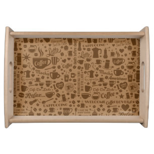 Coffee Pattern Serving Tray