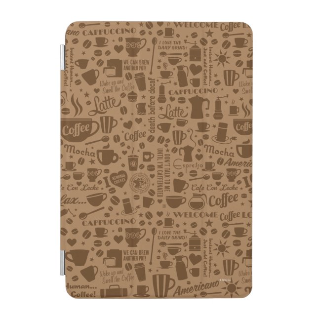 Coffee Pattern Square iPad Mini Cover (Front)