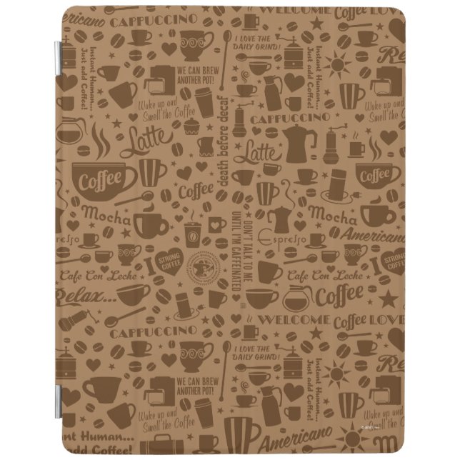 Coffee Pattern Square iPad Smart Cover (Front)