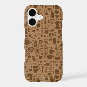 Coffee Pattern Square iPhone 17 Case