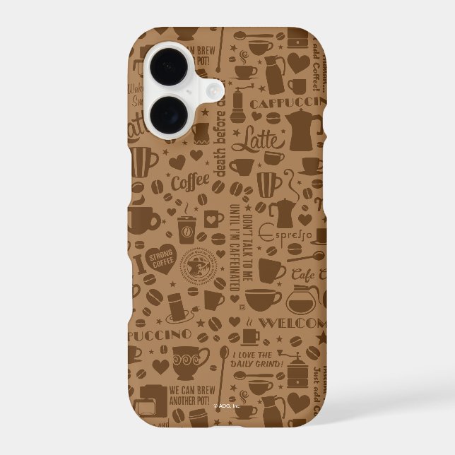 Coffee Pattern Square Iphone Case (Back)