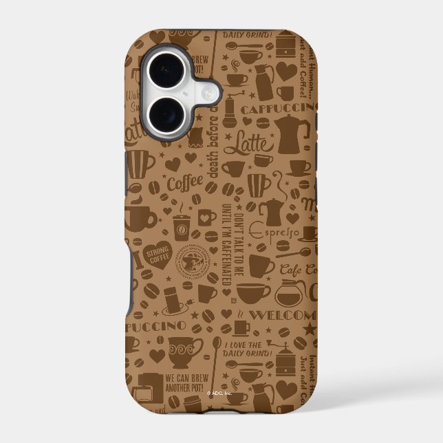 Coffee Pattern Square Iphone Case (Back)