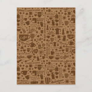Coffee Pattern Square Postcard