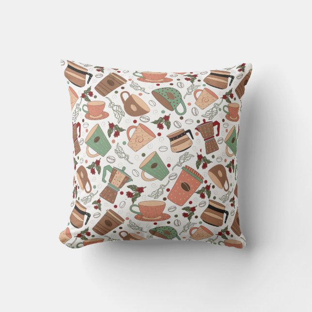 coffee pattern throw pillow (Front)