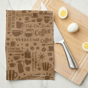 Coffee Pattern Towel