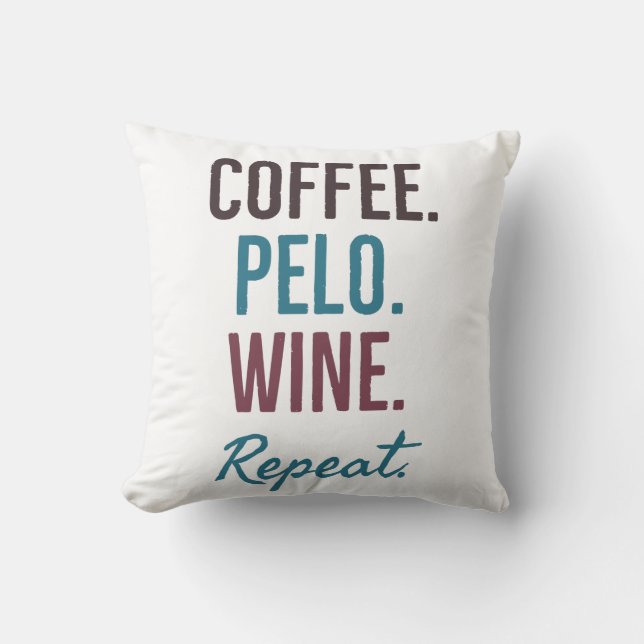 Coffee pelo wine repeat throw pillow (Front)