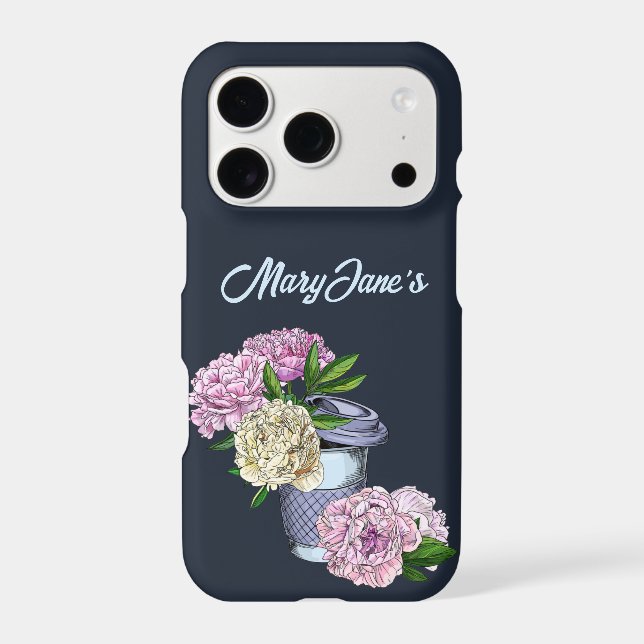 Coffee & Peonies Iphone Case (Back)