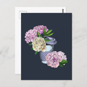 Coffee & Peonies Postcard