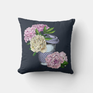 Coffee & Peonies Throw Pillow