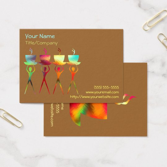 Coffee People Rainbow Business Card Template