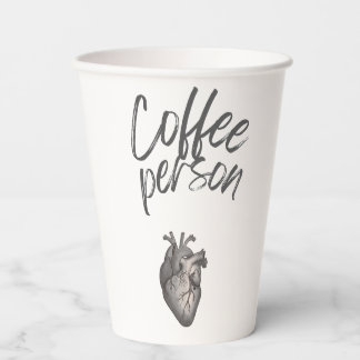 Coffee Person Heart - Aesthetic Disposable Paper Cups
